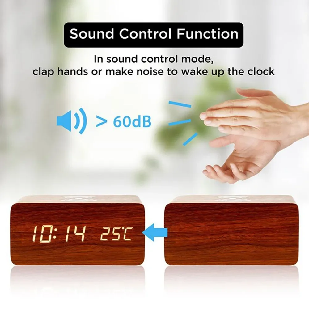 Alarm Clock LED Digital Wooden - огляд і ціна Modern Electronics Gadgets
