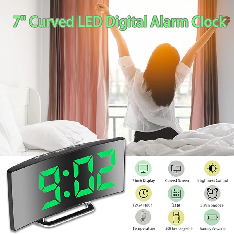 LED Digital Alarm Clock Curved - огляд і ціна Modern Electronics Gadgets