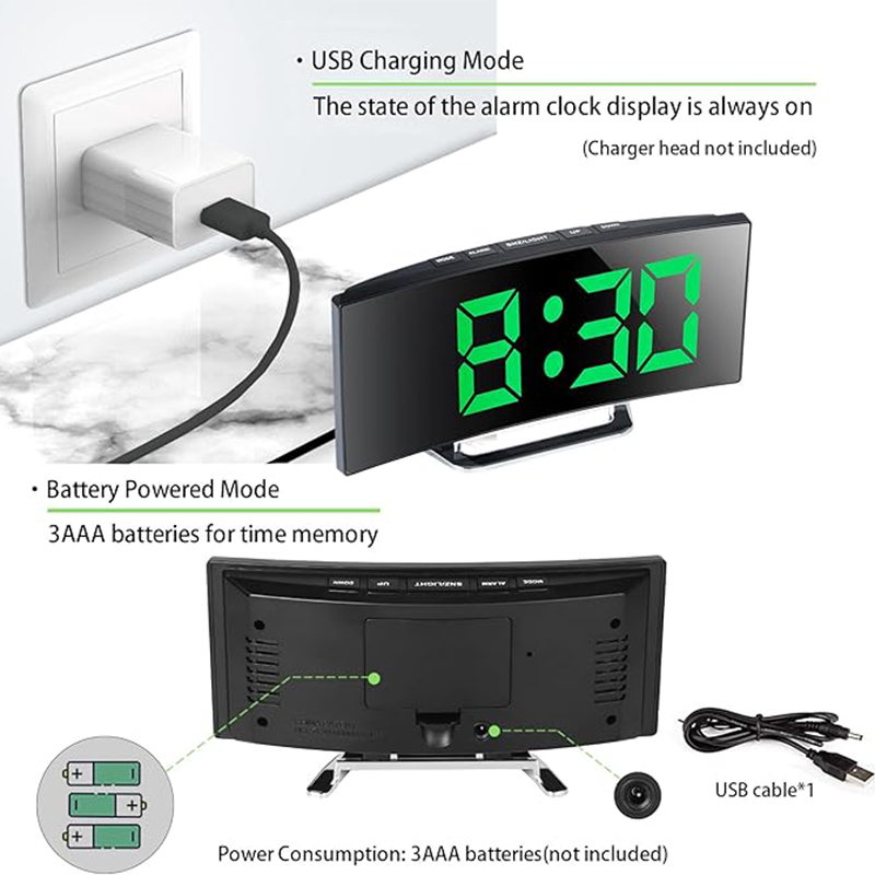 LED Digital Alarm Clock Curved - огляд і ціна Modern Electronics Gadgets